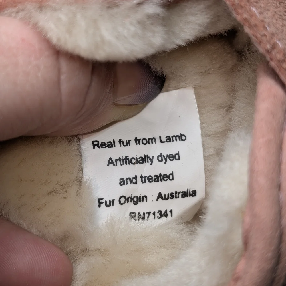 L.L. Bean Toddler SZ 5 Kids' Wicked Cozy Boots Pink Suede Leather Lamb Shearling
